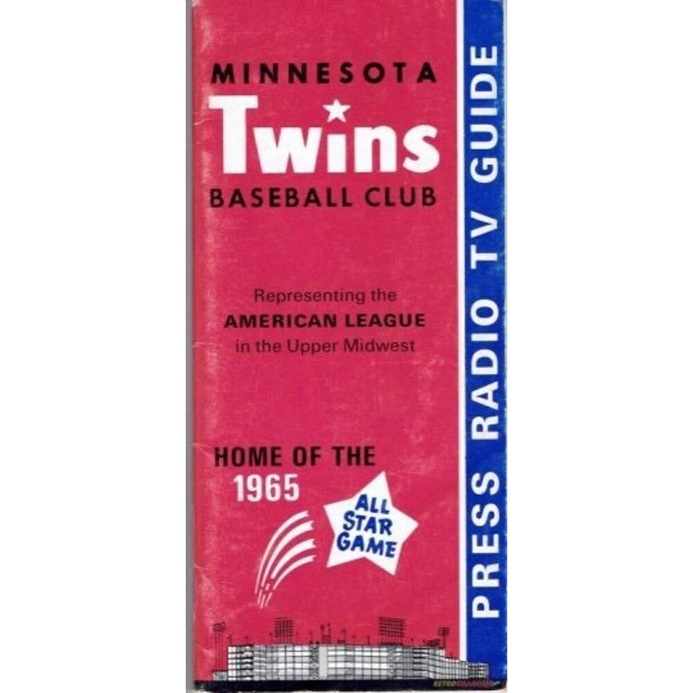 Minnesota Twins 1965 Press Radio TV Guide Baseball Cover On 12x8in Metal Sign